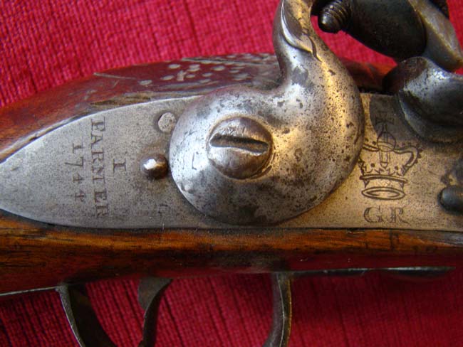 A British Navy brass barreled flintlock blunderbuss by James Farmer dated 1744 — image 2